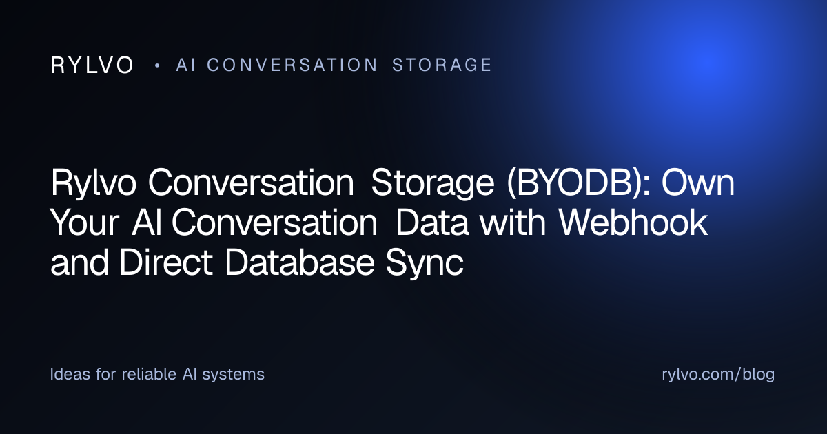 Rylvo Conversation Storage (BYODB): Own Your AI Conversation Data with Webhook and Direct Database Sync — Rylvo Blog