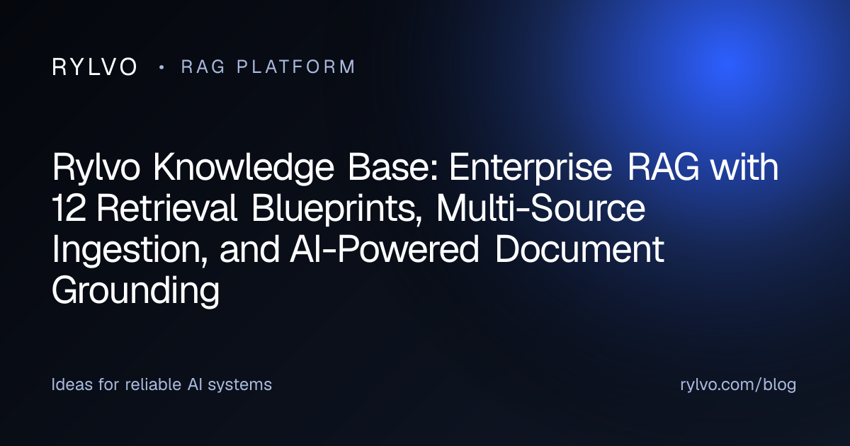 Rylvo Knowledge Base: Enterprise RAG with 12 Retrieval Blueprints, Multi-Source Ingestion, and AI-Powered Document Grounding — Rylvo Blog